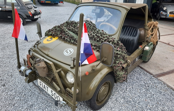 Fiat 500 Army winkeldecoratie